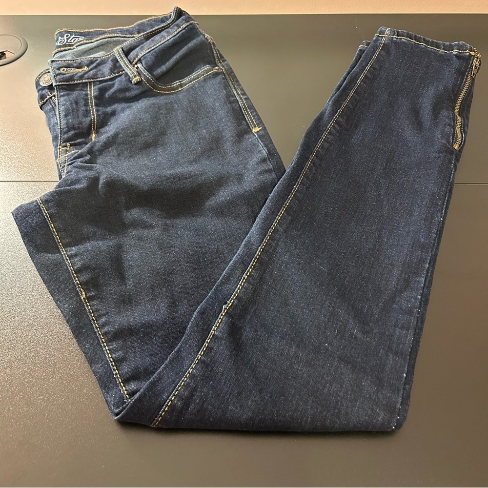 Old Navy Rockstar Skinny Blue Jeans Denim Zippered Ankle Size 6